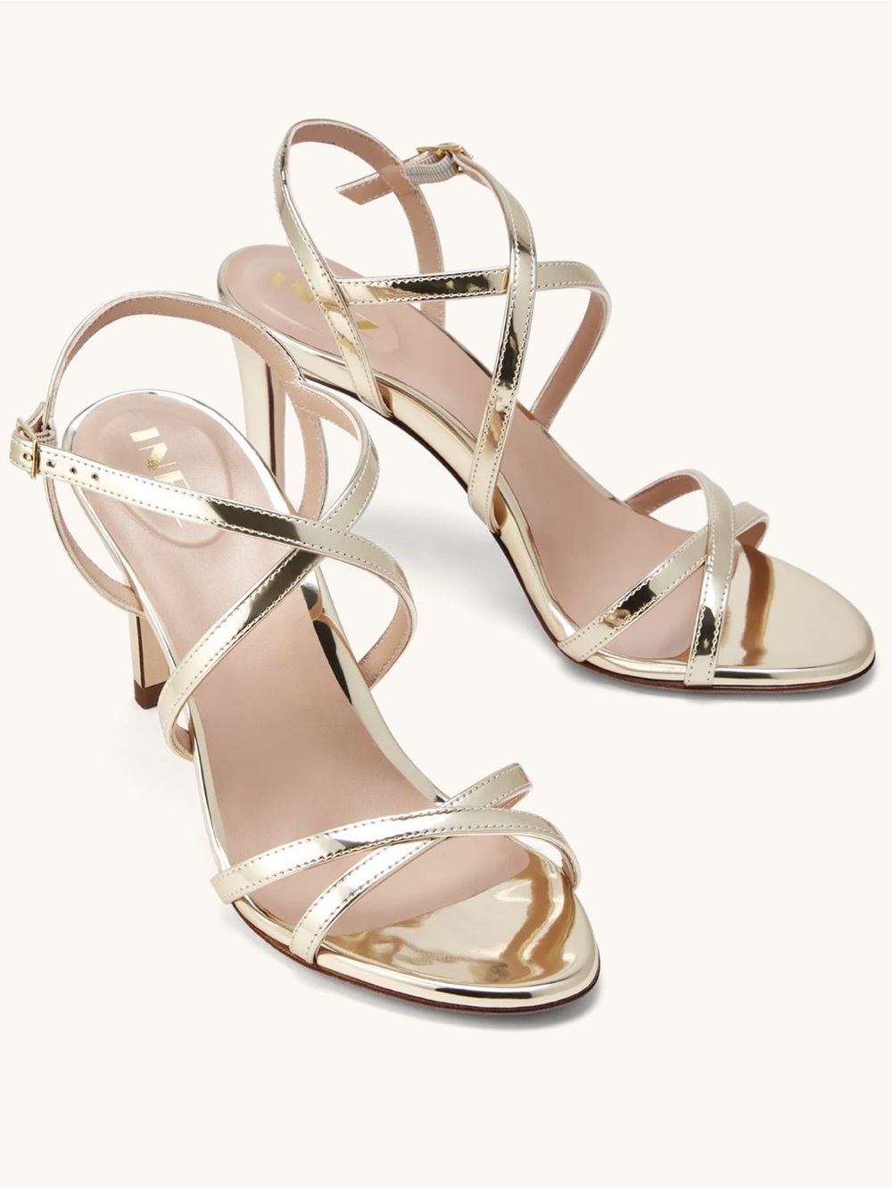 Inez Alicia Heels in Platinum Metallic size 8 M